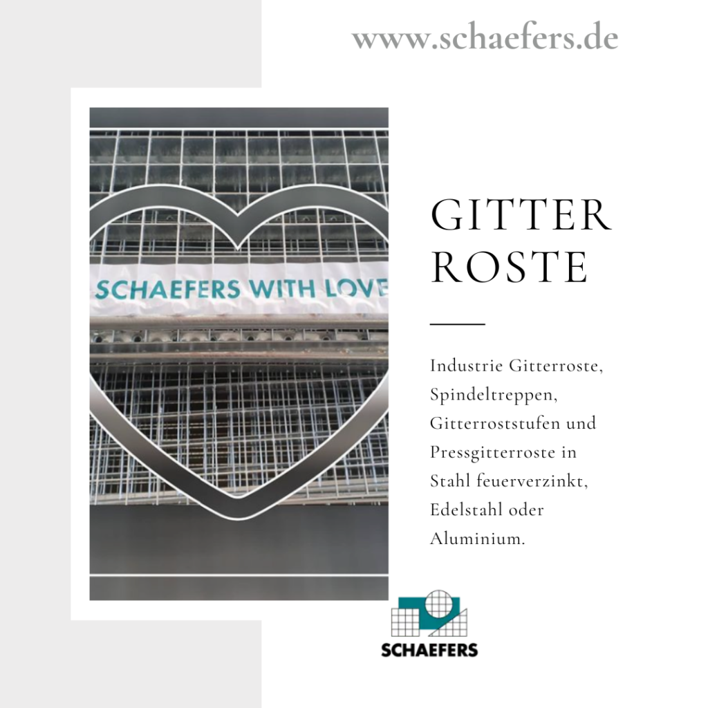 Gitterrost mit Schriftzug "From Schaefers with Love" darauf. 