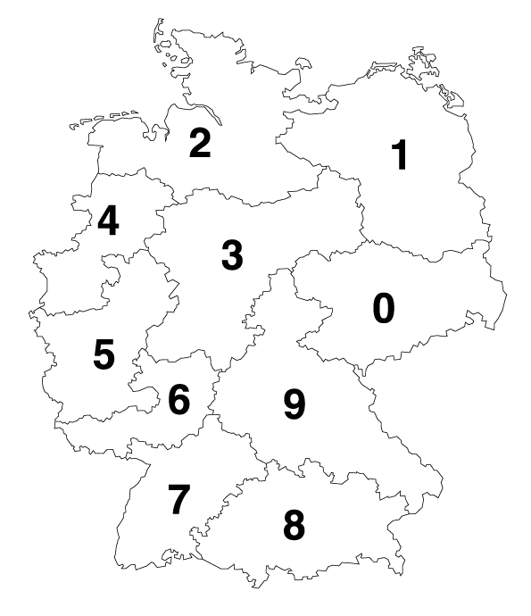 Verkaufsgebiete Deutschland für Gitterrose und Spindeltreppen