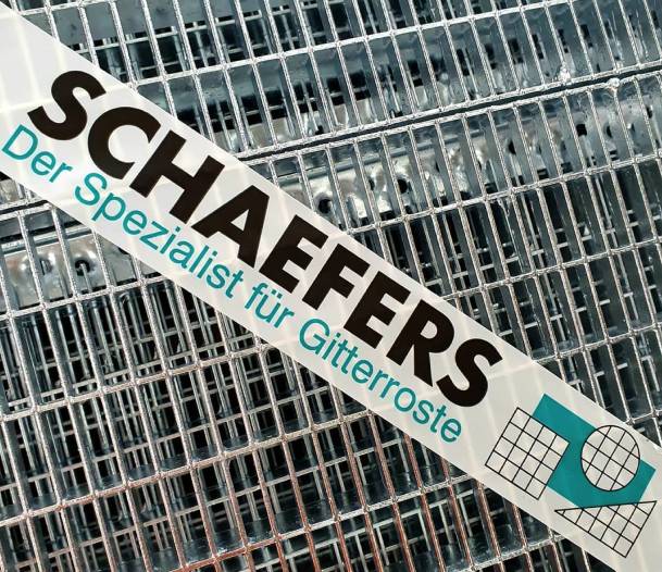 Gitterrost mit Logo von Schaefers GmbH
